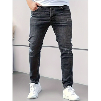 Jean skinny déchiré ultra‑extensible pour hommes