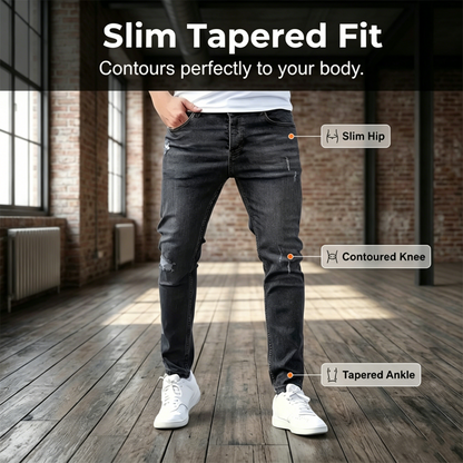 Jean skinny déchiré ultra‑extensible pour hommes