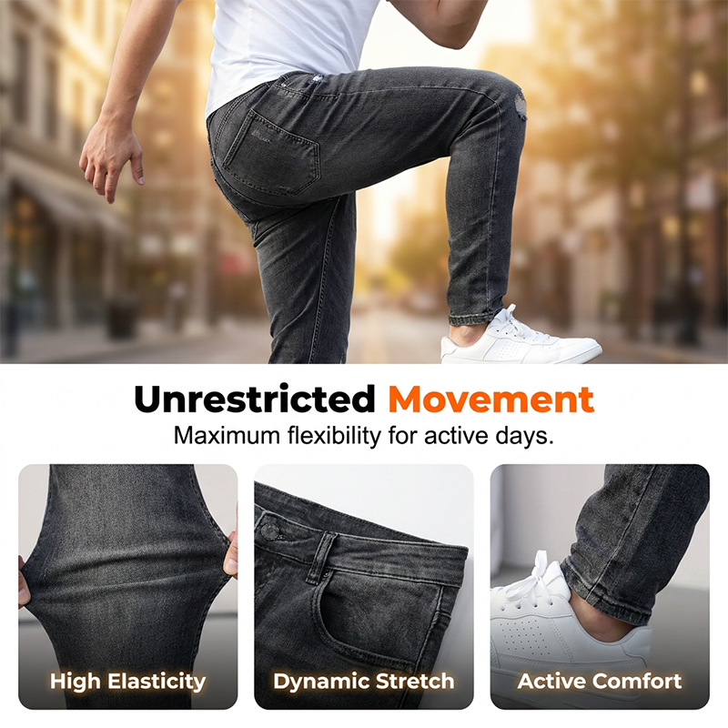 Jean skinny déchiré ultra‑extensible pour hommes