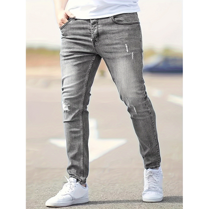 Jean skinny déchiré ultra‑extensible pour hommes