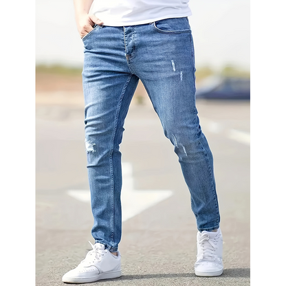 Jean skinny déchiré ultra‑extensible pour hommes