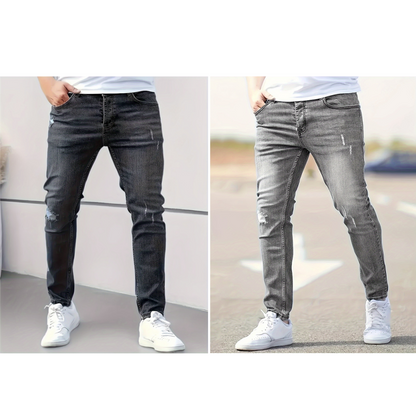 Jean skinny déchiré ultra‑extensible pour hommes