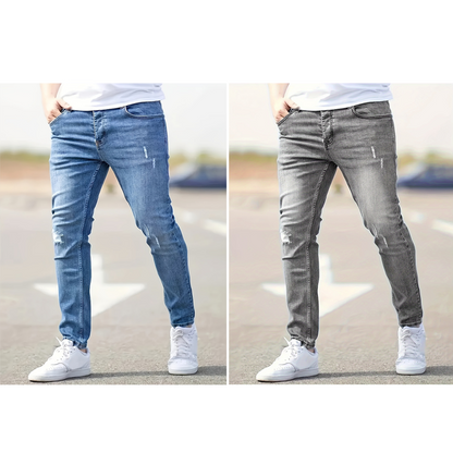 Jean skinny déchiré ultra‑extensible pour hommes