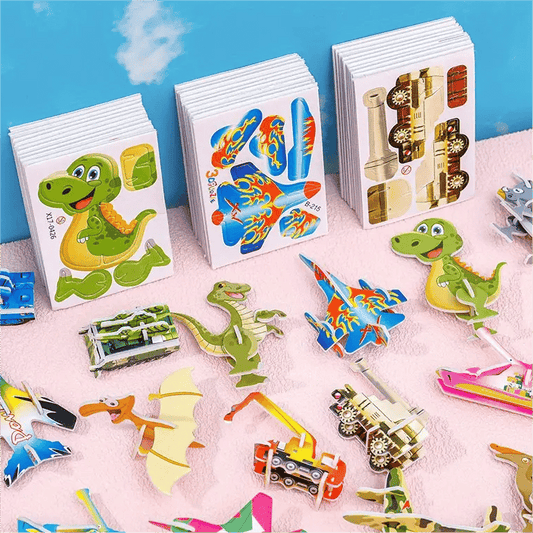 🦖 50 % DE RÉDUCTION ! 🧩 PUZZLE 3D ÉDUCATIF - Coffret de 50 pièces Dinosaures aux couleurs vives, développe la créativité et la pensée spatiale dès 4 ans 🎨✨