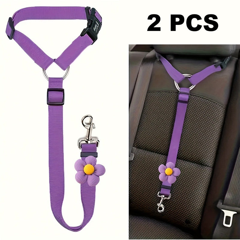 Ceinture de sécurité auto et laisse de promenade 2 en 1 pour chien