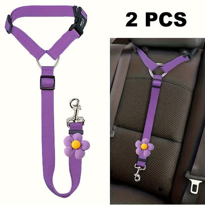 Ceinture de sécurité auto et laisse de promenade 2 en 1 pour chien
