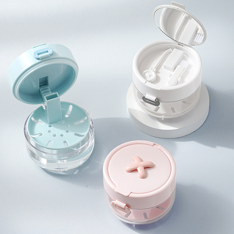 😁 Boîte de rangement tout-en-un pour appareils dentaires et gouttières occlusales – Boîte de nettoyage étanche avec miroir, brosse et panier filtrant