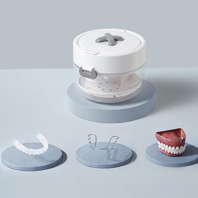 😁 Boîte de rangement tout-en-un pour appareils dentaires et gouttières occlusales – Boîte de nettoyage étanche avec miroir, brosse et panier filtrant