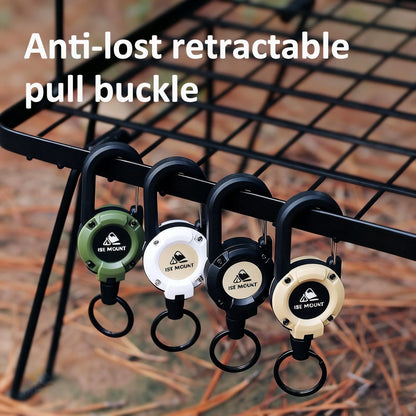 🏆Porte-clés avec mousqueton rétractable 🎣 – Cordon en acier de 65 cm, porte-badge robuste, accessoire EDC léger pour clés, cartes d'identité et usage en extérieur
