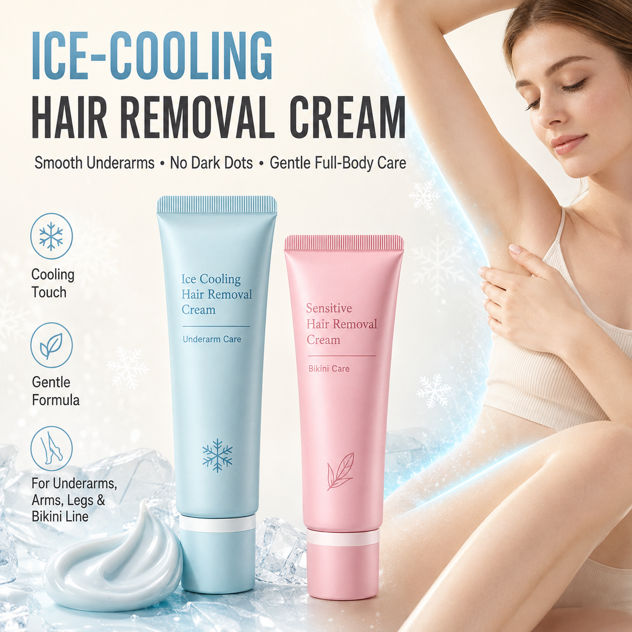 🥳COUP DE CŒUR 2026🥳 Crème dépilatoire – Enrichie en huiles de rose et de lavande, niacinamide éclaircissante – Inhibe la repousse, pour une peau douce et lisse plus longtemps ! 💖💨