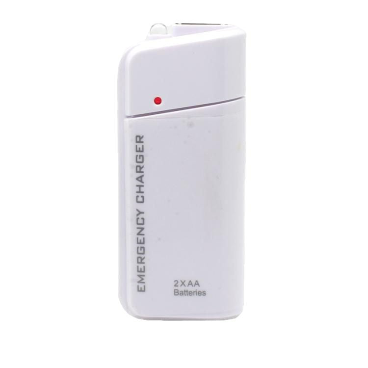 Chargeur d'urgence portable pour téléphone, batterie externe alimentée par piles AA avec lampe torche LED